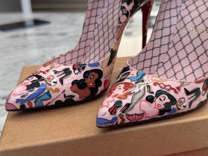 CHRISTIAN LOUBOUTIN DESIGNER HEELS, 37.5 (US 7/7.5)