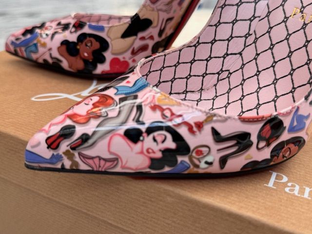 CHRISTIAN LOUBOUTIN DESIGNER HEELS, 37.5 (US 7/7.5)