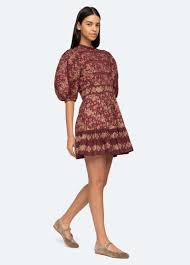 SEA BURGUNDY SHORT DRESS, SMALL
