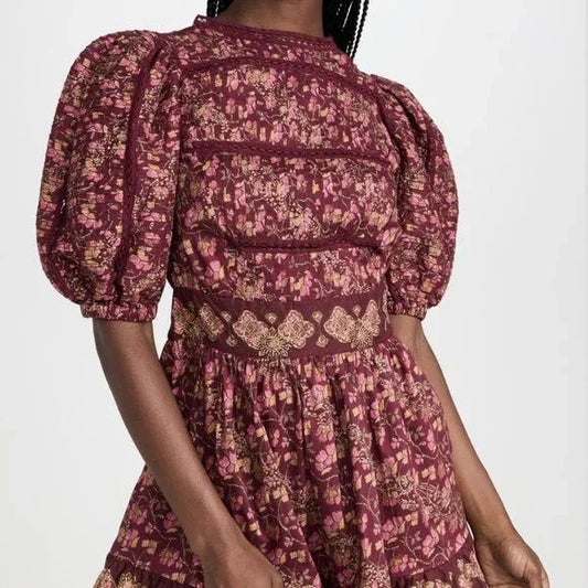 SEA BURGUNDY SHORT DRESS, SMALL