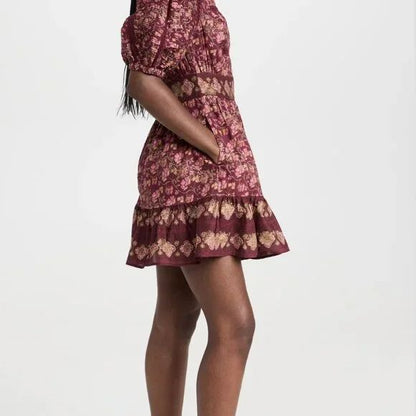 SEA BURGUNDY SHORT DRESS, SMALL